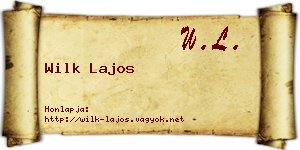 Wilk Lajos névjegykártya